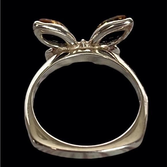 Amber Butterfly Sterling Silver Ring. Pre Owned Size 8.25 - Picture 3 of 5